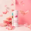 A stylish Pink Rozay all-in-one cannabis oil vape pen with soft, elegant, pink-hued branding, suggesting a floral and relaxing experience.