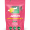 A container of Ayrloom Orchard Sunrise 5mg cannabis infused gummies with bright, fresh, apple-themed branding and a sun icon.