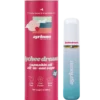 A sleek all-in-one Lychee Dream cannabis oil vape pen with elegant, light pink and green branding, featuring a subtle floral and fruit icon.